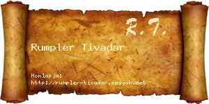 Rumpler Tivadar névjegykártya